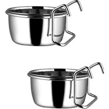 Askılı Çelik Mama Kabı - 2 Adet (10 Oz - 300 Ml)