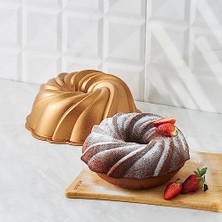 HDY Store Karaca Cake Pro Pare Döküm Kek Kalıbı Gold 24 cm %100 Bambu Yapışmaz Yüzey ile Şık Tasarım