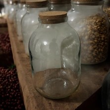 3000 cc Nostaljik Mantar Kapaklı Cam Kavanoz – Şık, Doğal ve Büyük Hacimli Gıda Saklama Çözümü
