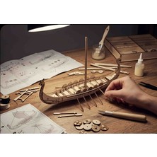 Tepeden Tırnağa Tepedentırnağa Ahşap Viking Gemisi Maketi - 3D Lazer Kesim Puzzle Modeli