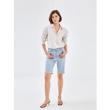 LC Waikiki Lcw Jeans Indigo Bermuda Fit Kadın Jean Şort