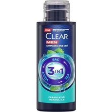Clear Men Şampuan & Duş Jeli 3in1 Ferahlatıcı Mentol Seyahat Boy 90 Mililitre