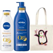 Q10 Sıkılaştırıcı Vücut Bakım Sütü 400ML ve Vücut Losyonu 250ML, C Vitamini, 48 Saat Nemlendirici