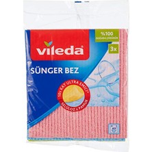 Vileda 141161 Sünger Bez, Ekstra Dayanıklı, Çok Amaçlı, 3'lü Paket
