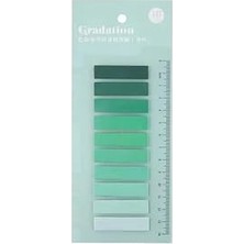 Yeşil Tonları Temalı 10 Renkli Cetvelli Index • Index Sticker • Post-It • Sticky Note