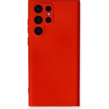 Newface Samsung Galaxy S23 Ultra Kılıf Nano Içi Kadife Silikon - Kırmızı