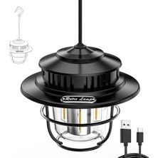 Mallart® Şarj Edilebilir Retro Kamp Lambası 200 Lümen | 1500MAH Type-C | Kademesiz Karartma | Askılı LED Kamp Feneri          [enerji Sınıfı A]