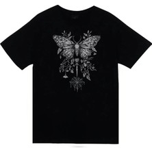 stonedfame Gothic Baskılı Unisex %100 Pamuk Siyah T-Shirt