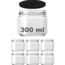 Afracam 10-1000 ml Farklı Boyutlarda Kavanoz (10-1000 Arası) cc Konserve Metal Kapaklı Cam Kavanoz 6 Adet (Şeffaf, 300 Cc)