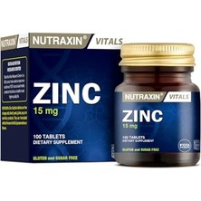 Nutraxin Vitals Zinc 15 Mg 100 Tablet Takviye Edici Gıda