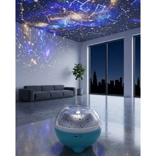UMD Tekno Bluetooth Hoparlörlü Yıldız Projeksiyon Gece Lambası Uzaktan Kumandalı ve Döner Işık