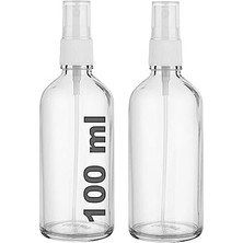 100 ml Kapaklı Beyaz Sprey Şeffaf 100 cc Fısfıs Kolonya Dezenfektan Şeffaf Cam Şişe 2 Adet (Şeffaf Şişe | Beyaz Sprey, 100 Ml)