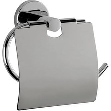 Promosyonca Tuvalet Kağıtlığı Metal, Kapaklı Tuvalet Kağıdı Tutucu, Krom Kaplama, Vidalı