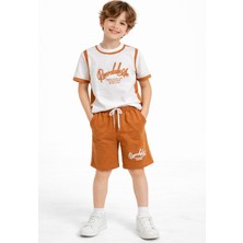 Mini Kanka Erkek Çocuk Şortlu Takım – Bisiklet Yaka Tişört & Beli Lastikli Şort, Yazlık Rahat Kombin