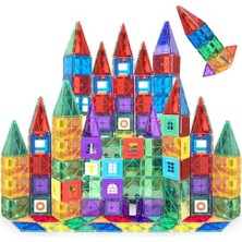 100 Parça Manyetik Blok Set | 1-5 Yaş Bebek ve Çocuklar Için Stem Montessori Eğitim Seti | Okul Öncesi ve Ilkokul Çocuklarına Uygun Oyuncak
