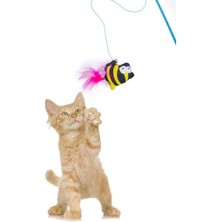 Oltası Peluş Hayvan Figürlü Sesli Kedi Oyuncağı - Eğlenceli ve Hareketli Peluş Kedi Oyuncağı, Ses Çıkaran Figürlü Kedi Oltası ile Kedinizin Av Içgüdüsünü Destekleyen Interaktif Oyun (Balık)