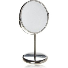 Trensum Ayaklı Kozmetik Aynası, Çift Taraflı, Büyütmeli, Paslanmaz Çelik Çerçeve