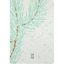 , Lotus 17X24 cm Çam Ağacı Desenli Sert Karton Kapaklı 2023 Haftalık Ajanda, 128 Yaprak, Çizgisiz