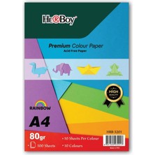 A4 Fotokopi Kağıdı 10 Renk 100 Lü HRB-3201
