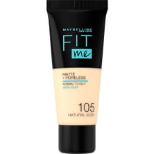 Maybelline New York Fit Me Matte+Poreless Fondöten - 105 Natural Ivory (30 Ml)