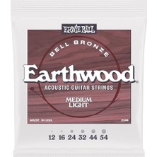 Ernie Ball Medium Light Earthwood Bell Bronz Gitar Telleri Western Gitar 12-54