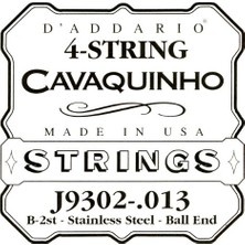 Cavaquinho Için J9302 Tek Tel, Parlak Çelik, .013