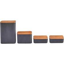 Karaca Massimo 4'lü Saklama Kabı Seti Antrasit