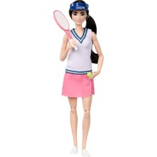 Barbie Sonsuz Hareket™ Tenisçi Bebek Barbie Tenisçi Bebek ve Aksesuarları, Raketi ve Topuyla Tenisçi Kariyer Bebeği HKT73
