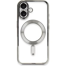 Newface iPhone 16 Kılıf Kross Magneticsafe Kapak - Gümüş