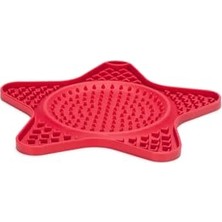 Yavru Köpek Yaş Mama Yeme Oyuncağı, Yıldız Şeklinde, Silikon, Kırmızı, 20X20CM