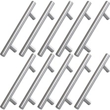 10 Adet Pürüzsüz Inox Metal Kulp 96 mm Mobilya Mutfak Çekmece Dolap Dolabı Kulbu Kulpu Kulpları