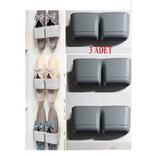 MiraLive 3 Adet Banyo Terlik Tutucu - Kapı Arkası Pratik Raf - Terlik Tutucu