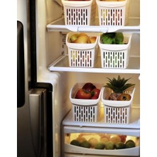 Buzdolabı Sepeti Dolap Içi Düzenleyici Sepet Organizer Beyaz 4 Adet 30X16X17
