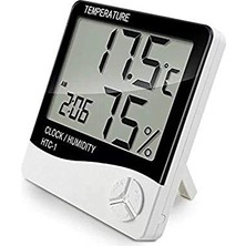 Buffer J52YT1927 Masaüstü Dijital Termometre Nem Ölçer Saat