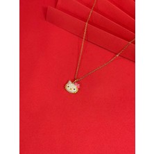 Melisa Takı & Aksesuar 316L Çelik Gold Renk Hello Kitty Kolye