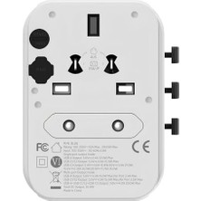 Labs BL80 Seyehat Şarj Adaptörü 35W Gan Çoklu Priz Dönüştürücü (Beyaz)