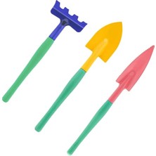 Hobi 3'lü Set Çapa Tırmık Metal Bahçe Tarla Çim Peyzaj Bitki Çiçek Ekme Toprak Işleme Küreği Küçük