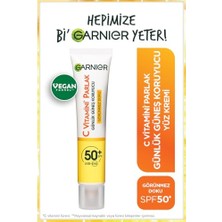 Garnier C Vitamini Parlak Günlük Güneş Koruyucu Fluid Yüz Kremi Görünmez Doku SPF50, 40 ml