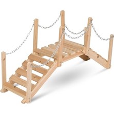 4963N 3 Ft. Yan Raylı Sedir Ahşap Bahçe Köprüsü, Doğal