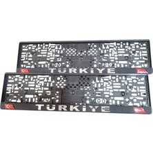Özsoy Türkiye Yazılı Bayraklı Plakalık Plaka Altığı Ön Arka Takım 2 Adet
