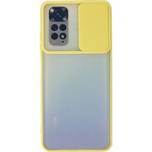 Newface Xiaomi Redmi Note 11 Kılıf Palm Buzlu Kamera Sürgülü Silikon - Sarı