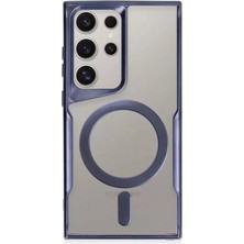 Newface Samsung Galaxy S24 Ultra Kılıf Boyi Magsafe Silikon Kapak - Lacivert