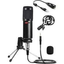 Lastvoice BM800 Condenser Stüdyo Mikrofon (Mini Tripod + 7.1 Ses Kartı)