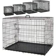 Metal Kedi Köpek Kafesi 120X75X84CM Siyah
