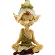 Minyatür Peri Bahçesi ve Kurbağa Heykelcik ile Meditasyon Yapan Teraryum Peri