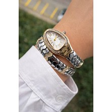 Melisa Takı & Aksesuar Çelik Siyah - Gold Renk Yılan Saat