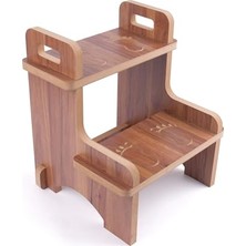 Ahşap Montessori Kaymaz Basamak Tabure – Banyo ve Lavabo Yükseltici Merdiven, 36X36X40 Cm, Mdf Melamin Kaplama
