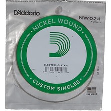 Daddario NW024 Elektro ve Akustik Tek Tel, 5li Paket, (Re), Nicke