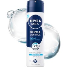 Nıvea Men Erkek Sprey Deodorant Derma Control Defend 150 Ml, 72 Saat Anti Perspirant Koruma, Tahrişe Karşı Koruma,hyaluronik Asit, Pro Vitamin B5,alkolsüz Formül