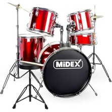 Midex CD900X-RD 22'' Yetişkin Akustik Bateri Davul Seti 22B-13T-12T-16F-14S (5 Parça)